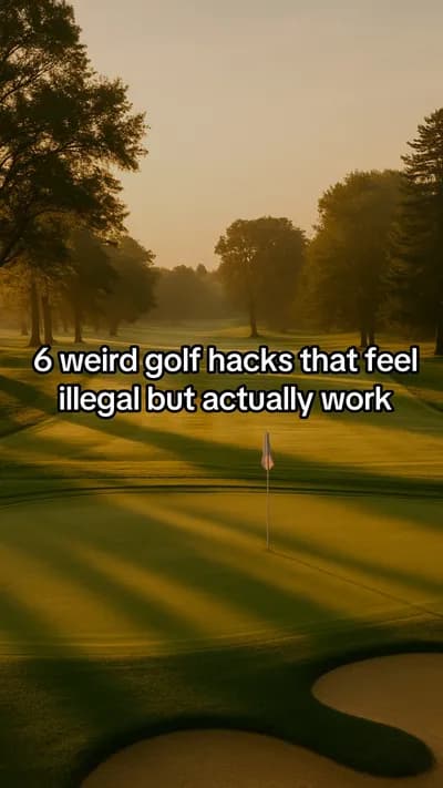Slide 1 of the Scratch AI slideshow “6 weird golf hacks that feel illegal but actually work”